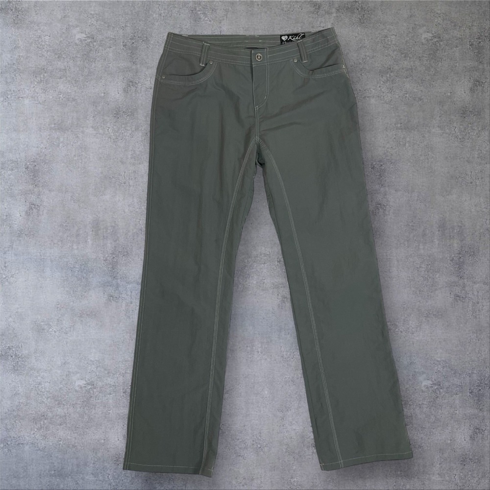KUHL Bandita Floral Embroidered Hiking Pants Womens 12 Mid Rise Cotton Blend